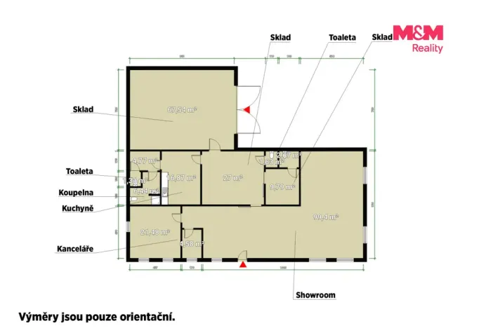 Prodej obchodního prostoru, Jesenice, Žatecká, 453 m2
