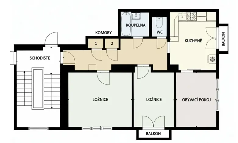 Prodej bytu 3+kk, Praha - Kobylisy, Čimická, 59 m2