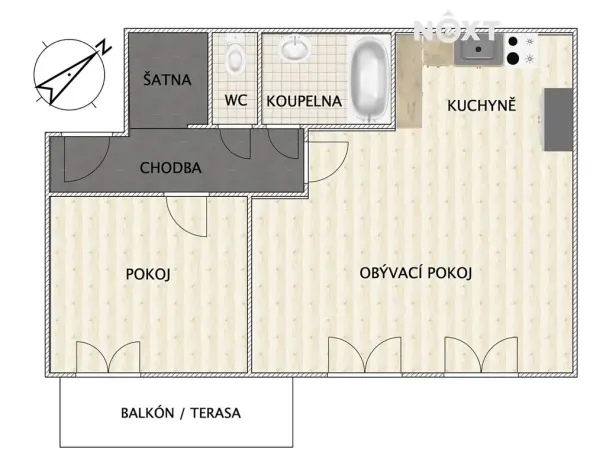 Prodej bytu 2+kk, Hluboká nad Vltavou, Masarykova, 55 m2