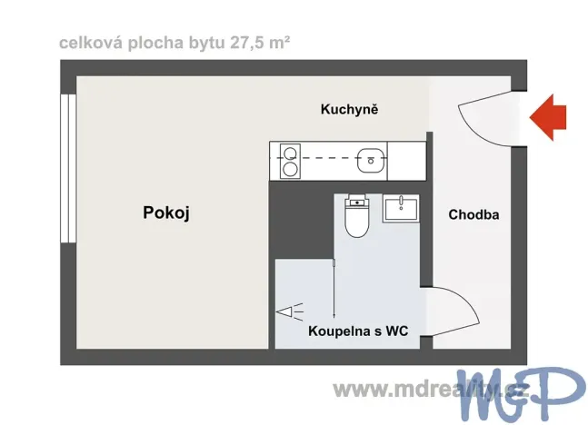 Prodej bytu 1+kk, Třebíč, Energetiků, 27 m2