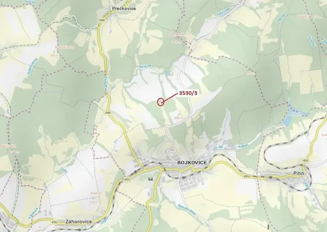Dražba pozemku, 537 m², Bojkovice