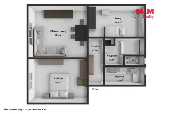 Prodej bytu 3+1, Nýrsko, Československých legií, 71 m2