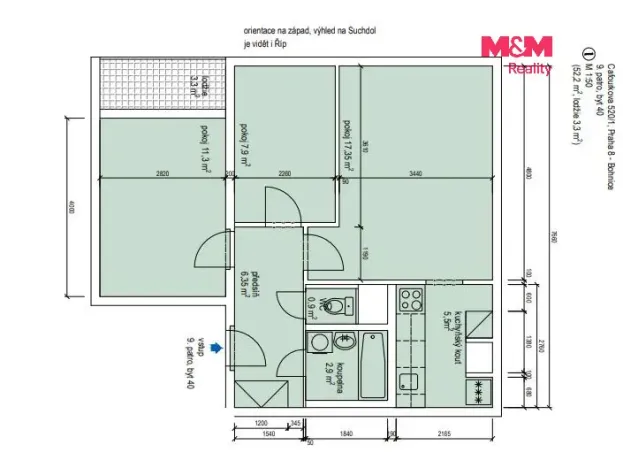 Prodej bytu 3+kk, Praha - Bohnice, Cafourkova, 53 m2