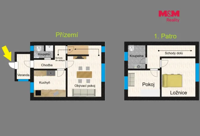 Prodej bytu 3+1, Zruč nad Sázavou, Polní, 66 m2