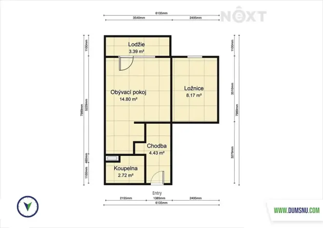 Pronájem bytu 2+kk, Šumperk, Revoluční, 37 m2