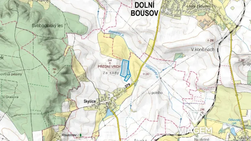 Prodej podílu pole, Domousnice, 4289 m2