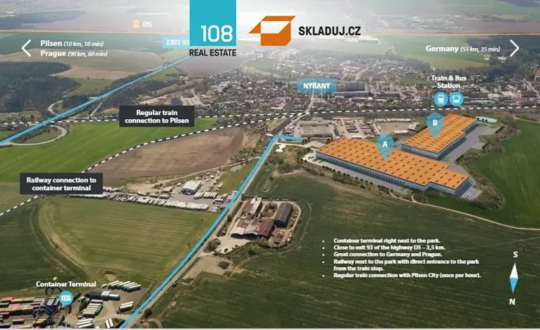 Pronájem skladu, Úherce, 5000 m2