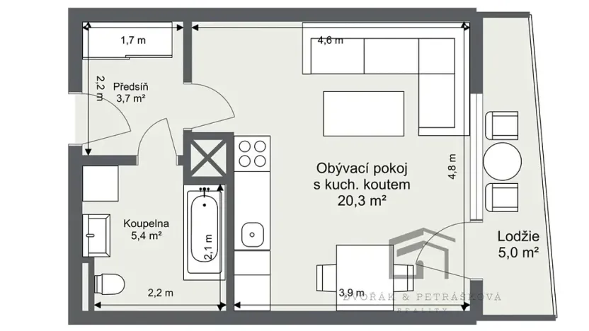 Prodej bytu 1+kk, Praha - Černý Most, Cukrova, 30 m2