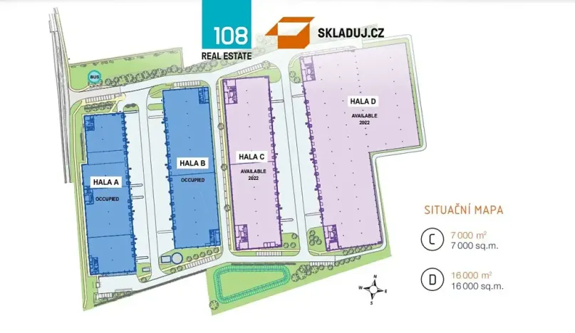 Pronájem skladu, Vejprnice, Tyršova, 5000 m2