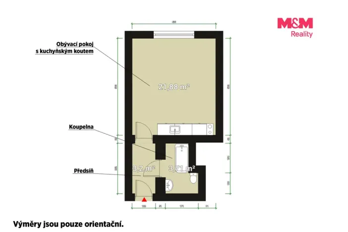 Pronájem bytu 1+kk, Plzeň - Východní Předměstí, Sladkovského, 30 m2