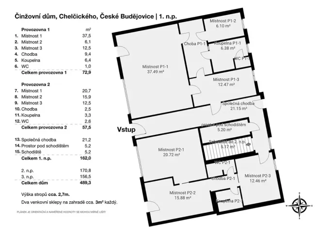 Prodej činžovního domu, České Budějovice, Chelčického, 489 m2