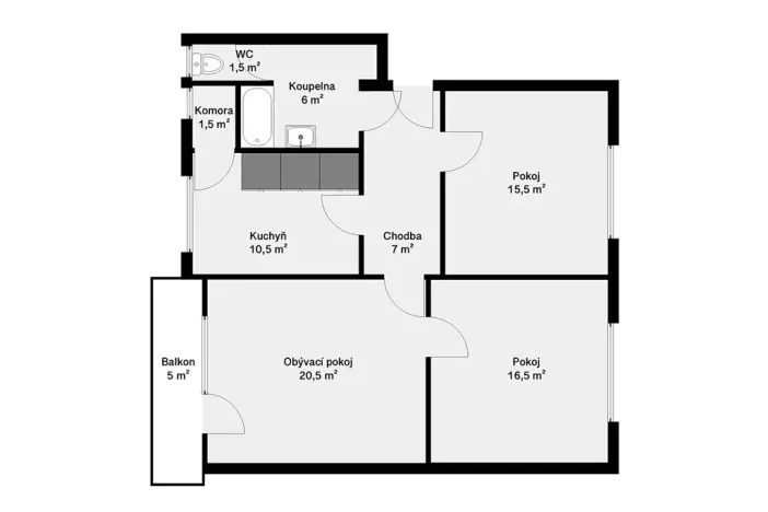 Prodej bytu 3+1, Písek, Budovatelská, 80 m2