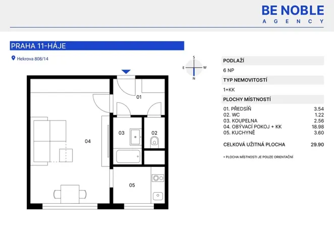 Prodej bytu 1+1, Praha - Háje, Hekrova, 30 m2