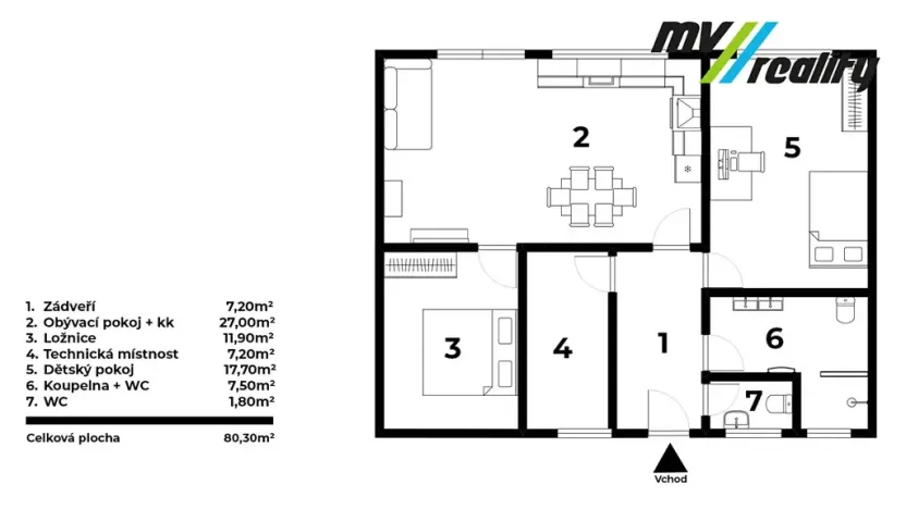 Prodej rodinného domu, Milovice, 80 m2