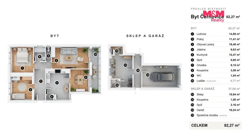 Prodej bytu 4+1, Černovice, U Mateřské školy, 82 m2