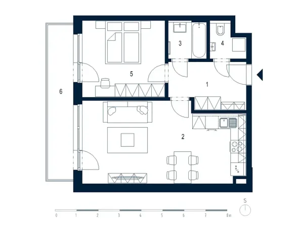 Pronájem bytu 2+kk, Praha - Vysočany, Hindlova, 56 m2
