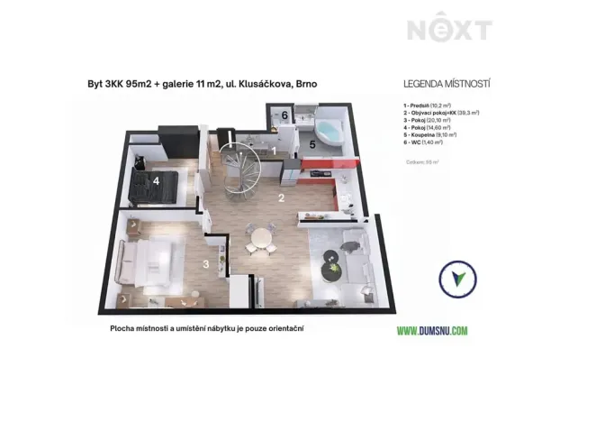 Prodej bytu 3+kk, Brno, Klusáčkova, 95 m2