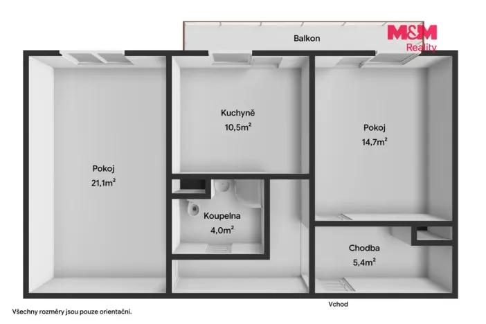 Prodej bytu 2+1, Nemanice, 59 m2