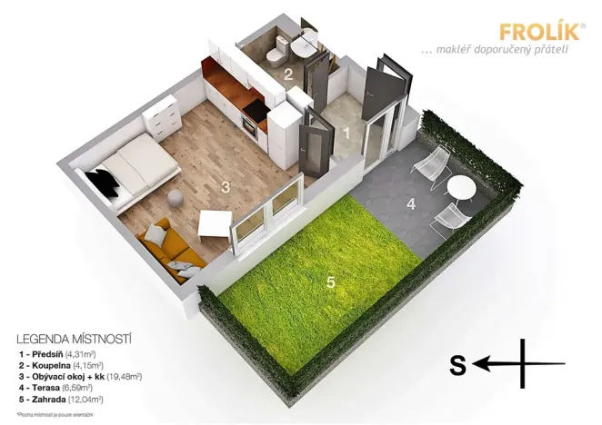 Pronájem bytu 1+kk, Svémyslice, 30 m2