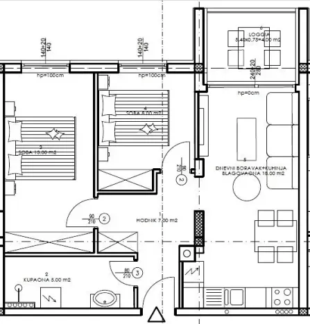 Prodej bytu 3+kk, Pula, Chorvatsko, 55 m2