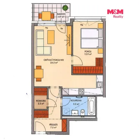 Prodej bytu 2+kk, Praha - Stodůlky, Siemensova, 54 m2