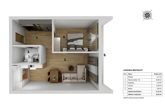 Prodej bytu 2+kk, Praha - Uhříněves, Přátelství, 39 m2