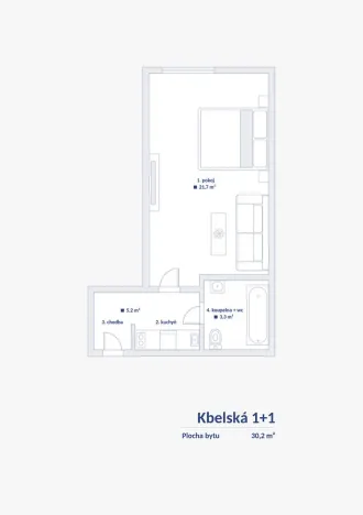 Prodej bytu 1+1, Praha - Hloubětín, Kbelská, 30 m2