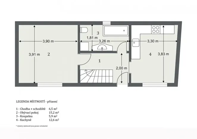 Pronájem rodinného domu, Zlonín, Hlavní, 78 m2