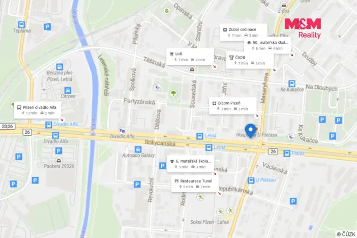 Prodej bytu 1+kk, Plzeň - Lobzy, Rokycanská, 30 m2