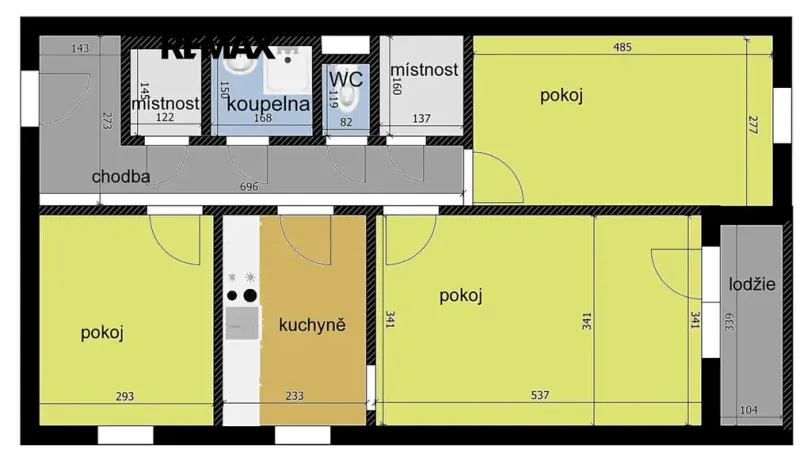 Prodej bytu 3+1, Kouty, 64 m2