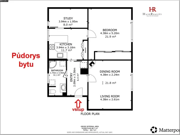 Prodej bytu 3+1, Čerčany, Komenského, 80 m2