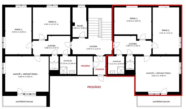 Prodej bytu 3+kk, Jablonec nad Nisou, Zemědělská, 84 m2