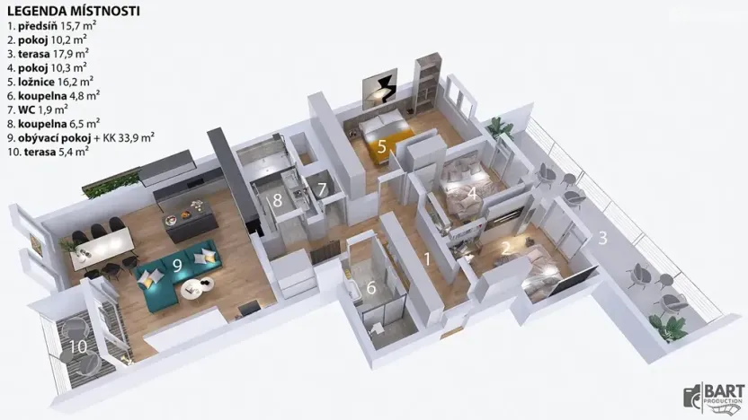 Pronájem bytu 4+kk, Brno, Placzkova, 112 m2