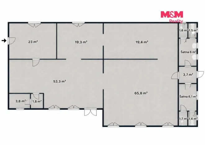 Pronájem výrobních prostor, Neratovice, Mánesova, 235 m2