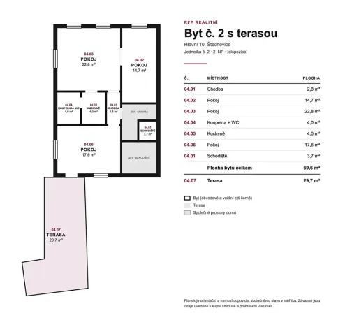 Prodej bytu 3+kk, Štěchovice, 71 m2