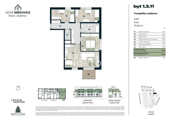 Prodej bytu 4+kk, Praha - Miškovice, Polabská, 79 m2