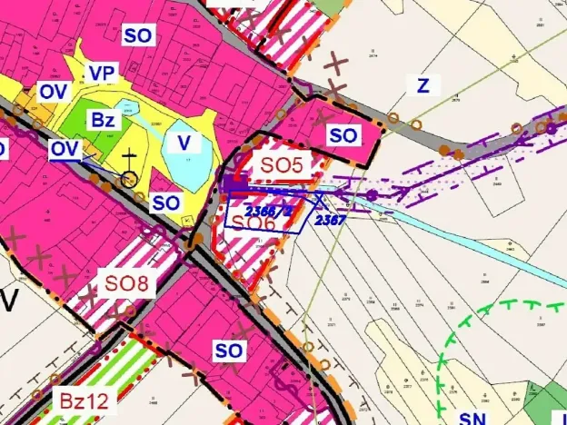 Dražba pozemku pro bydlení, Slavonice, 1281 m2