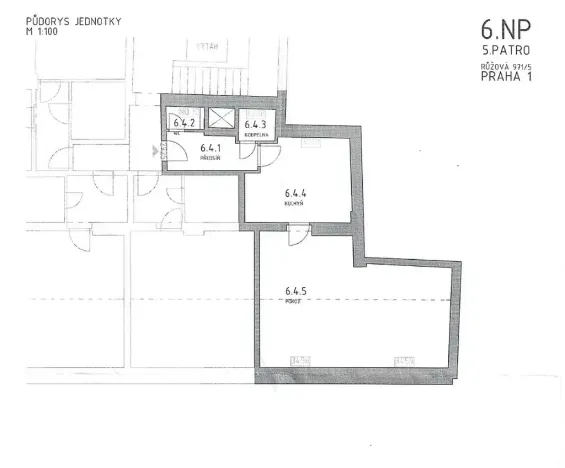 Pronájem bytu 1+1, Praha - Nové Město, Růžová, 56 m2