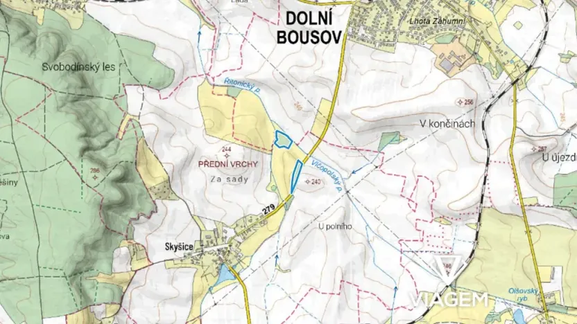 Prodej podílu pole, Domousnice, 1733 m2