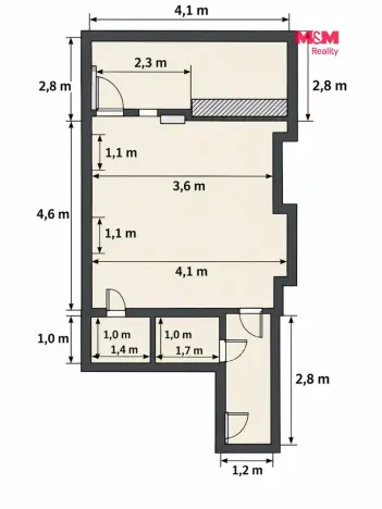 Pronájem bytu 2+kk, Libochovice, Tyršova, 44 m2