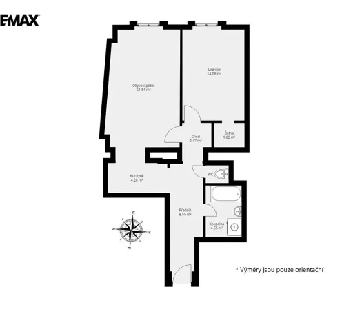 Prodej bytu 2+kk, Praha - Nové Město, Pštrossova, 55 m2