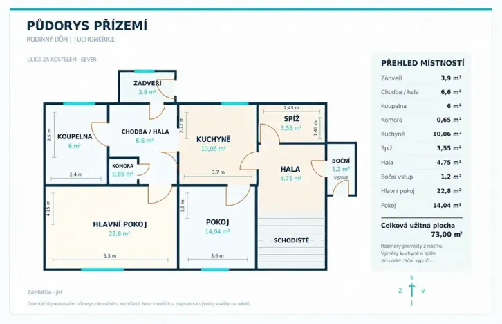 Prodej rodinného domu, Tuchoměřice, Za Kostelem, 133 m2