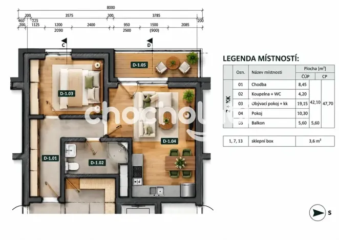 Pronájem bytu 2+kk, Dašice, U Kasáren, 51 m2