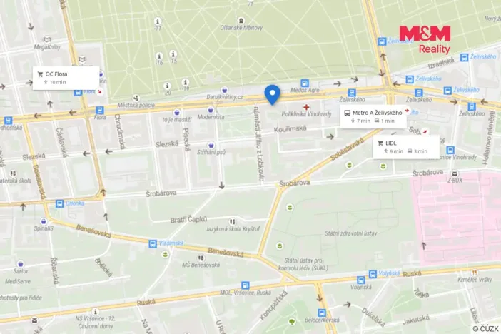 Pronájem bytu 1+kk, Praha - Vinohrady, Vinohradská, 38 m2