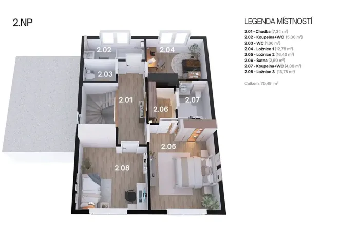 Prodej rodinného domu, Kamenice, Lomená, 156 m2