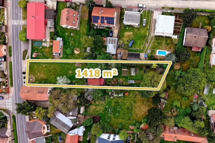 Prodej pozemku, Praha - Šeberov, K Hrnčířům, 1418 m2